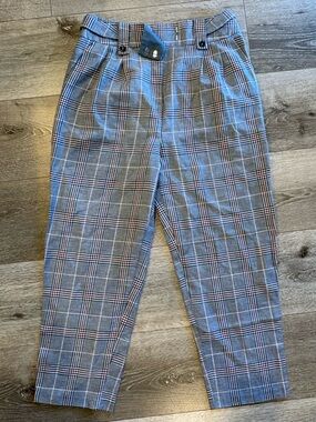Topshop Gray Plaid Dress Pants
